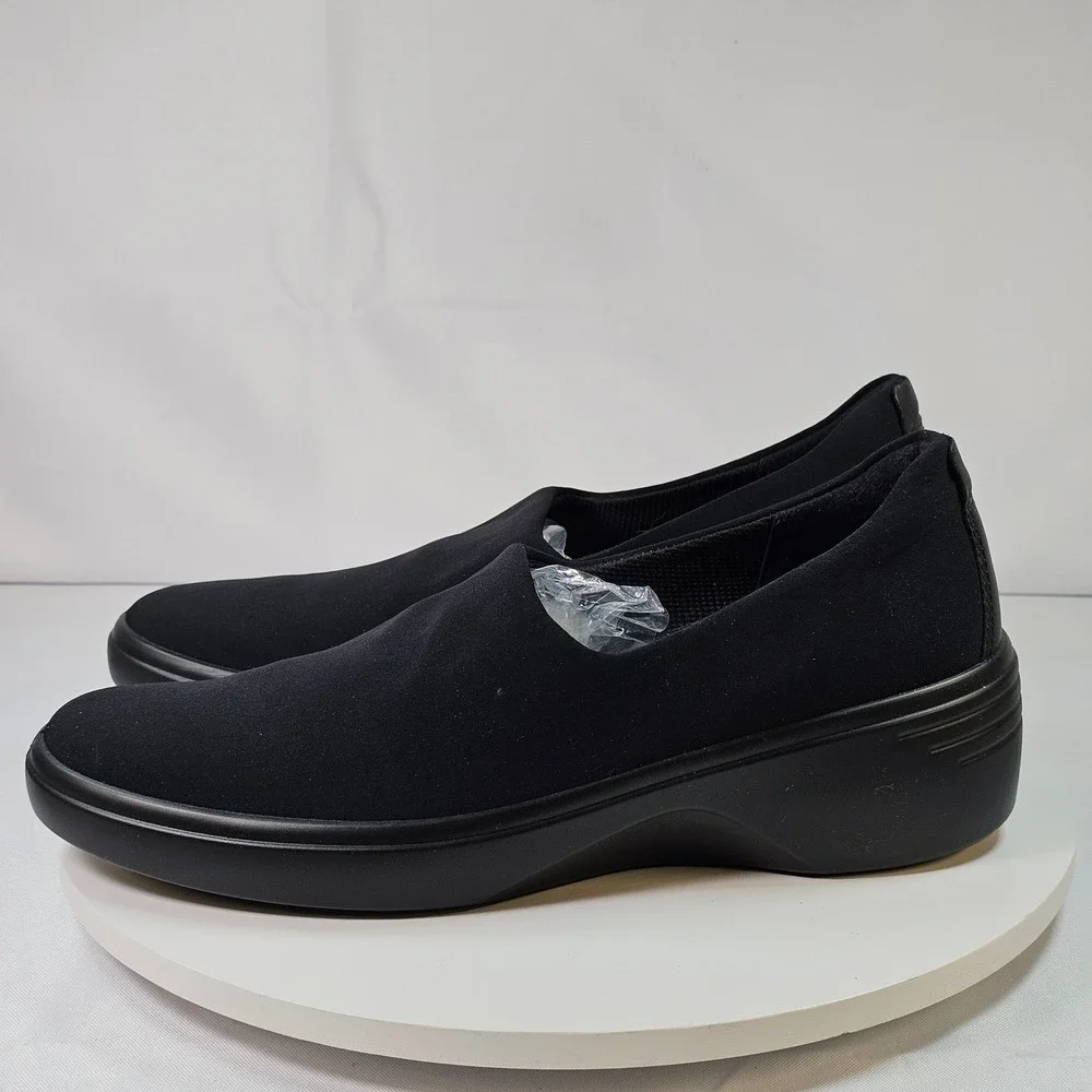 ECCO Soft 7 Wedge‎ Danish Design Black Slip On Sneakers Women Size 40 Comfort